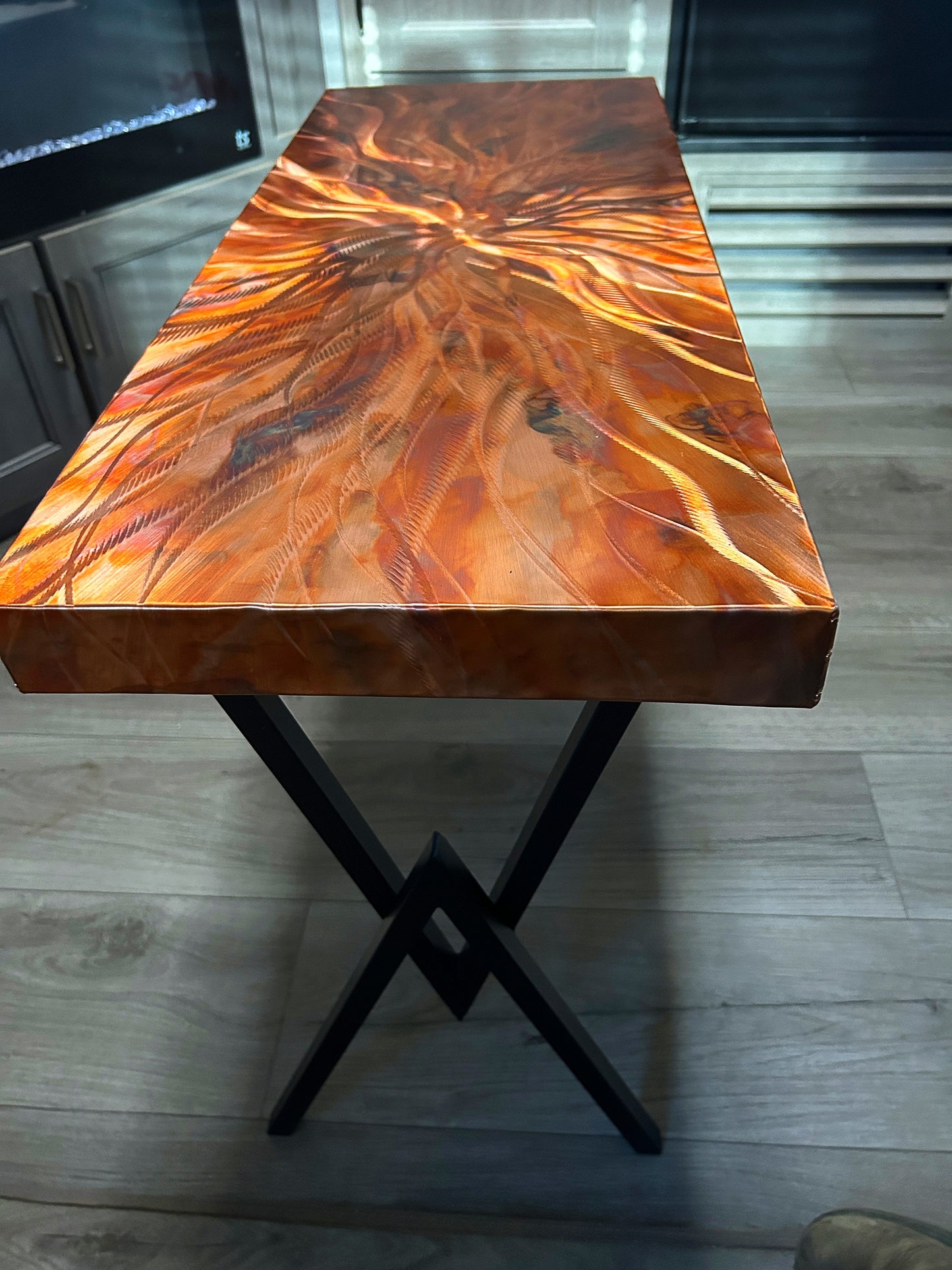 Modern Copper Accent Table