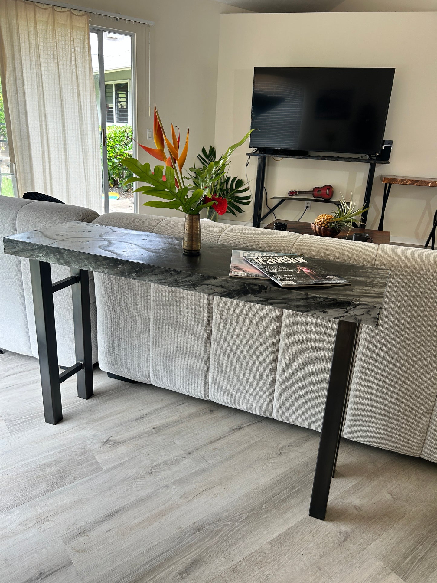 North Shore Sessions Large Console Table and Modern Mix of Zinc and Steel