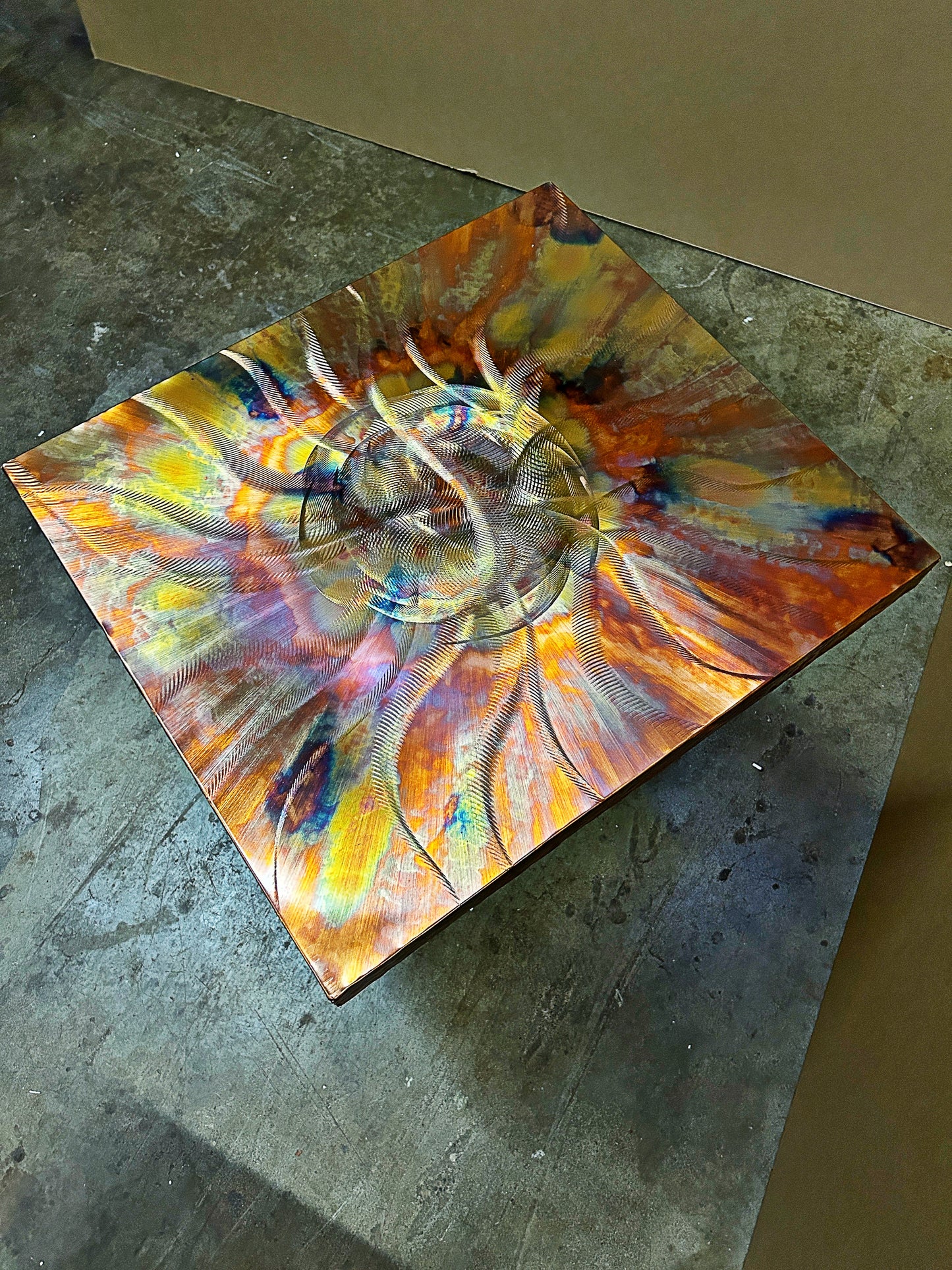 Modern Copper Side Table, Contemporary End Table, Unique Copper Decor, Abstract Metal Art, Luxury Furniture