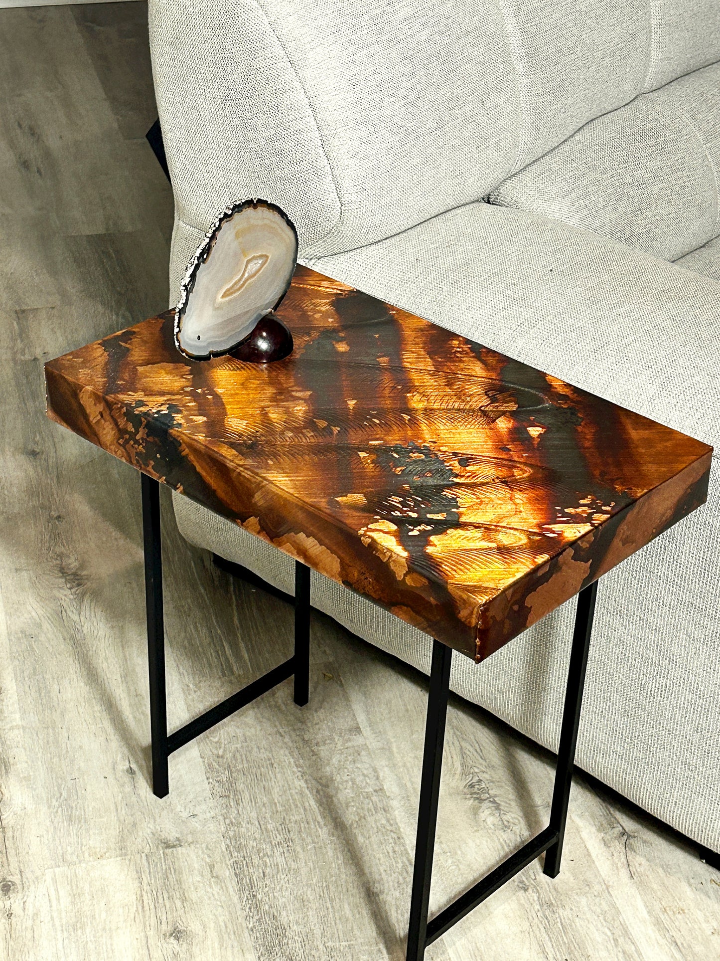 Copper Table, Copper Bedside Table, Modern Mountain Decor, Metal Art Furniture, Copper End Table Made in Hawaii