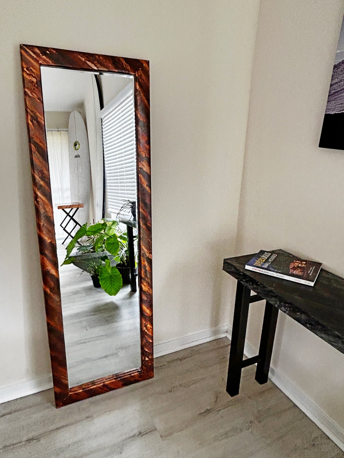 Full-Length Copper Mirror, Unique Full-Body Copper Vanity Mirror, Handcrafted Copper Decor