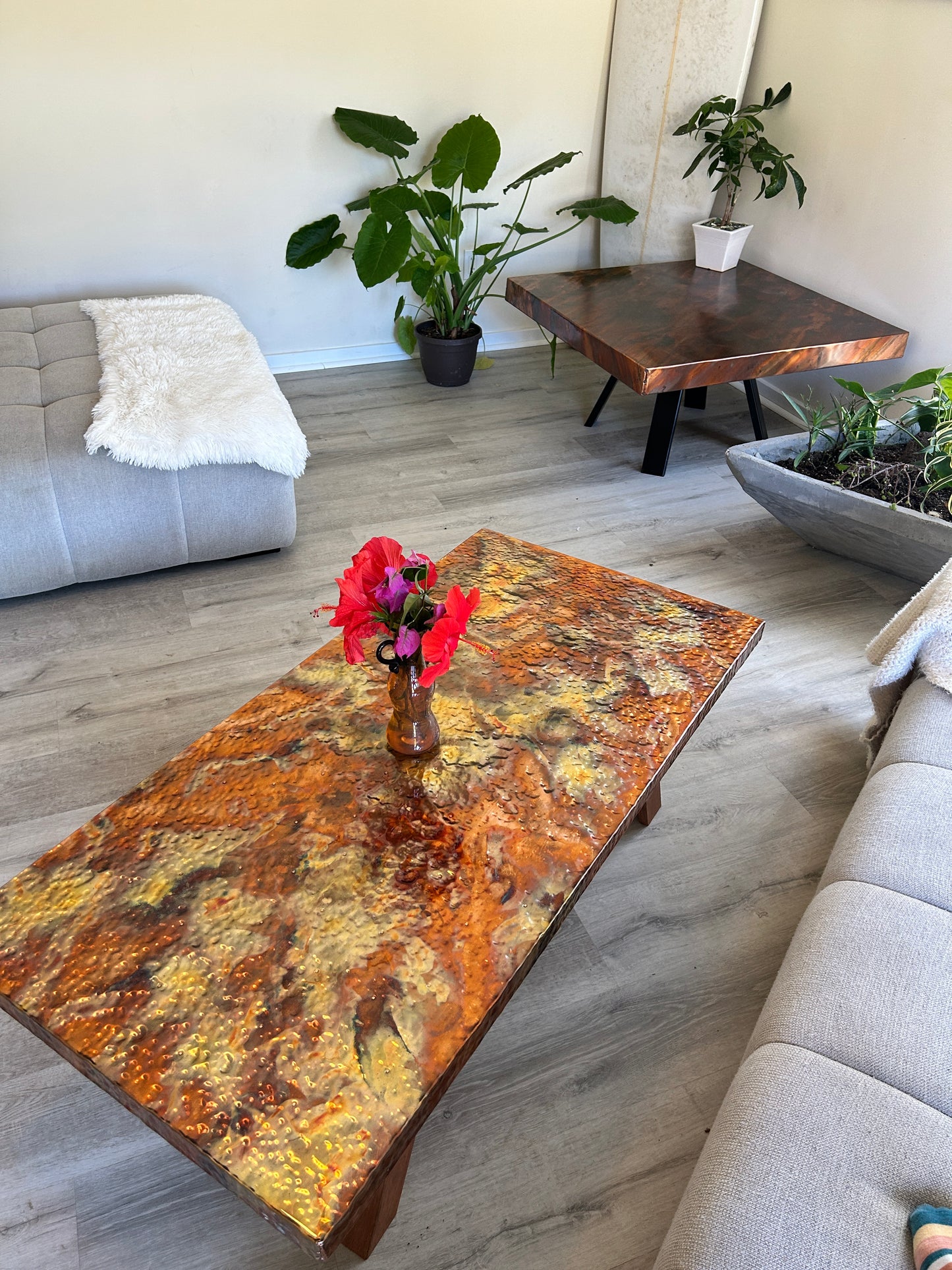 Hammered Copper Coffee Table