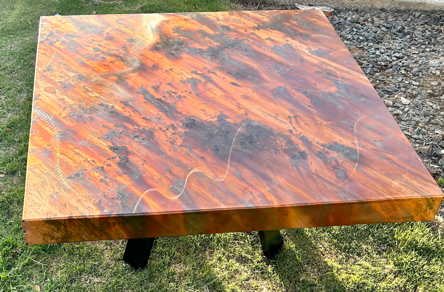 36” Square Copper Coffee Table