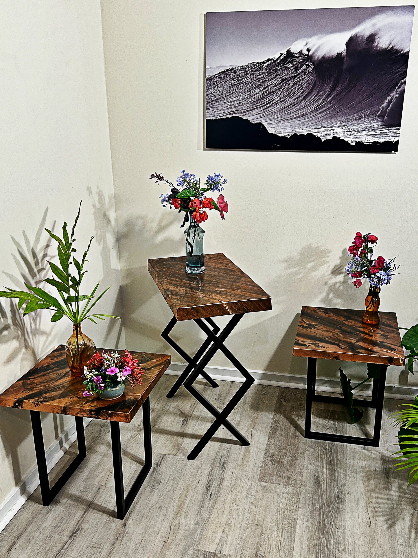 Contemporary Copper Accent Table / Modern End Table
