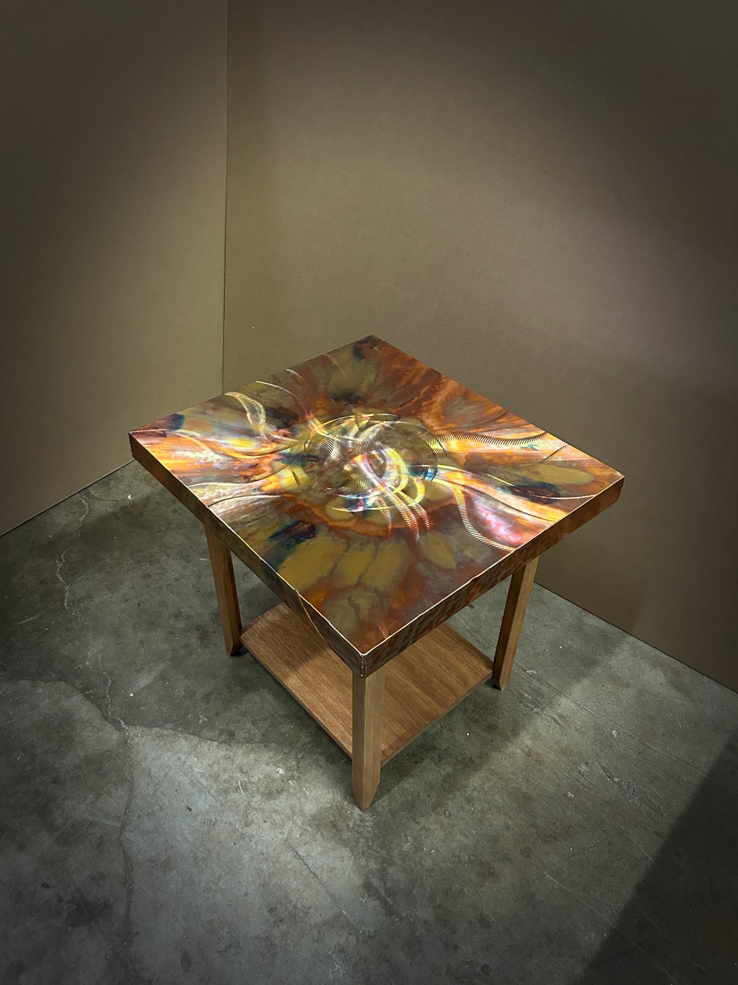Modern Copper Side Table, Contemporary End Table, Unique Copper Decor, Abstract Metal Art, Luxury Furniture