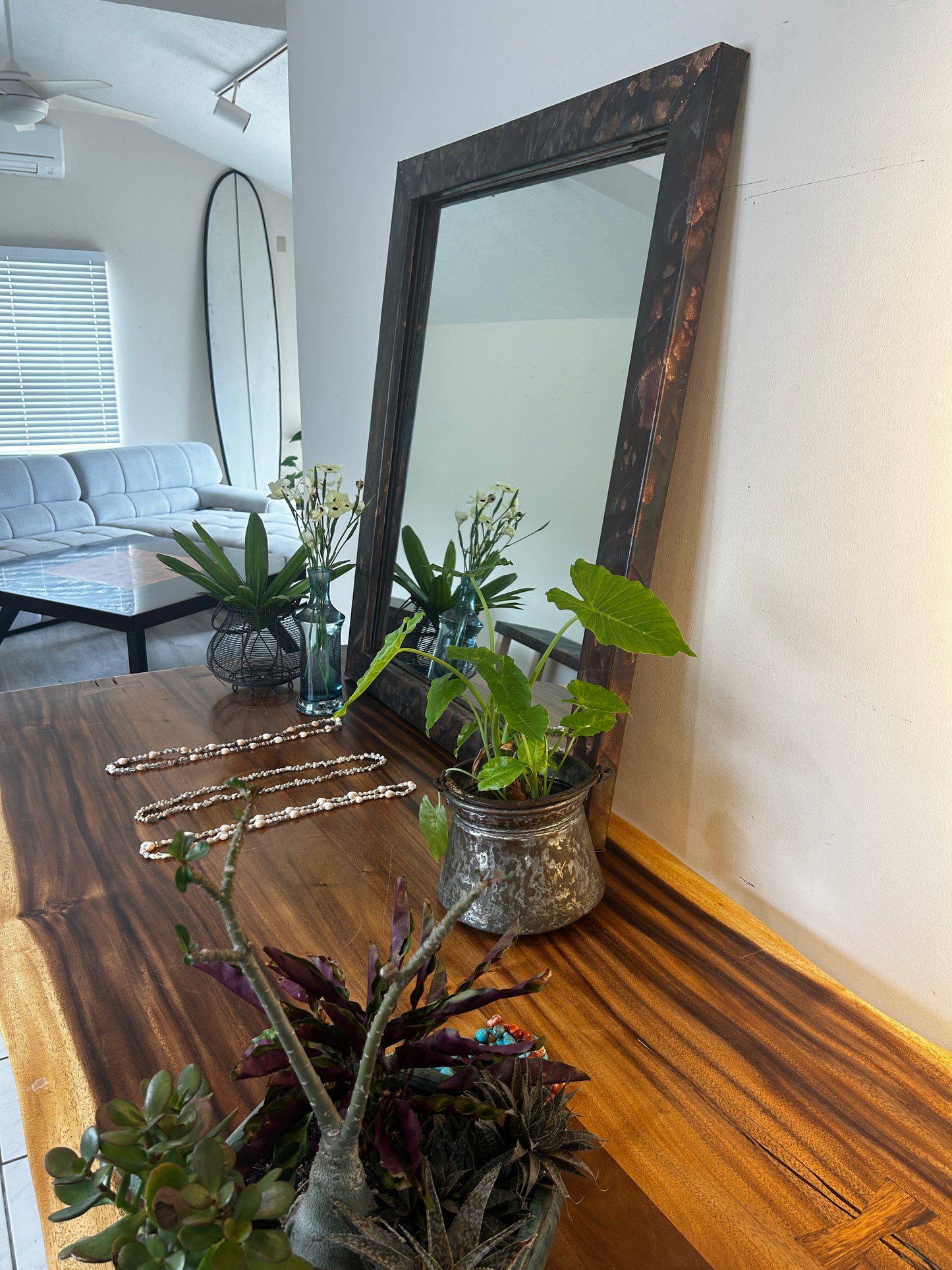 Large Handcrafted Copper Mirror, Custom Copper Frame, Bathroom Mirror, Vanity Mirror, Mirror Wall Art
