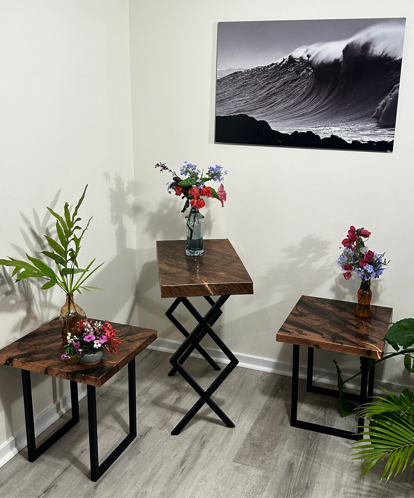 Contemporary Copper Accent Table / Modern End Table