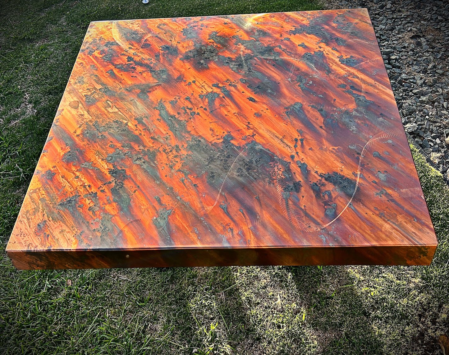 36” Square Copper Coffee Table