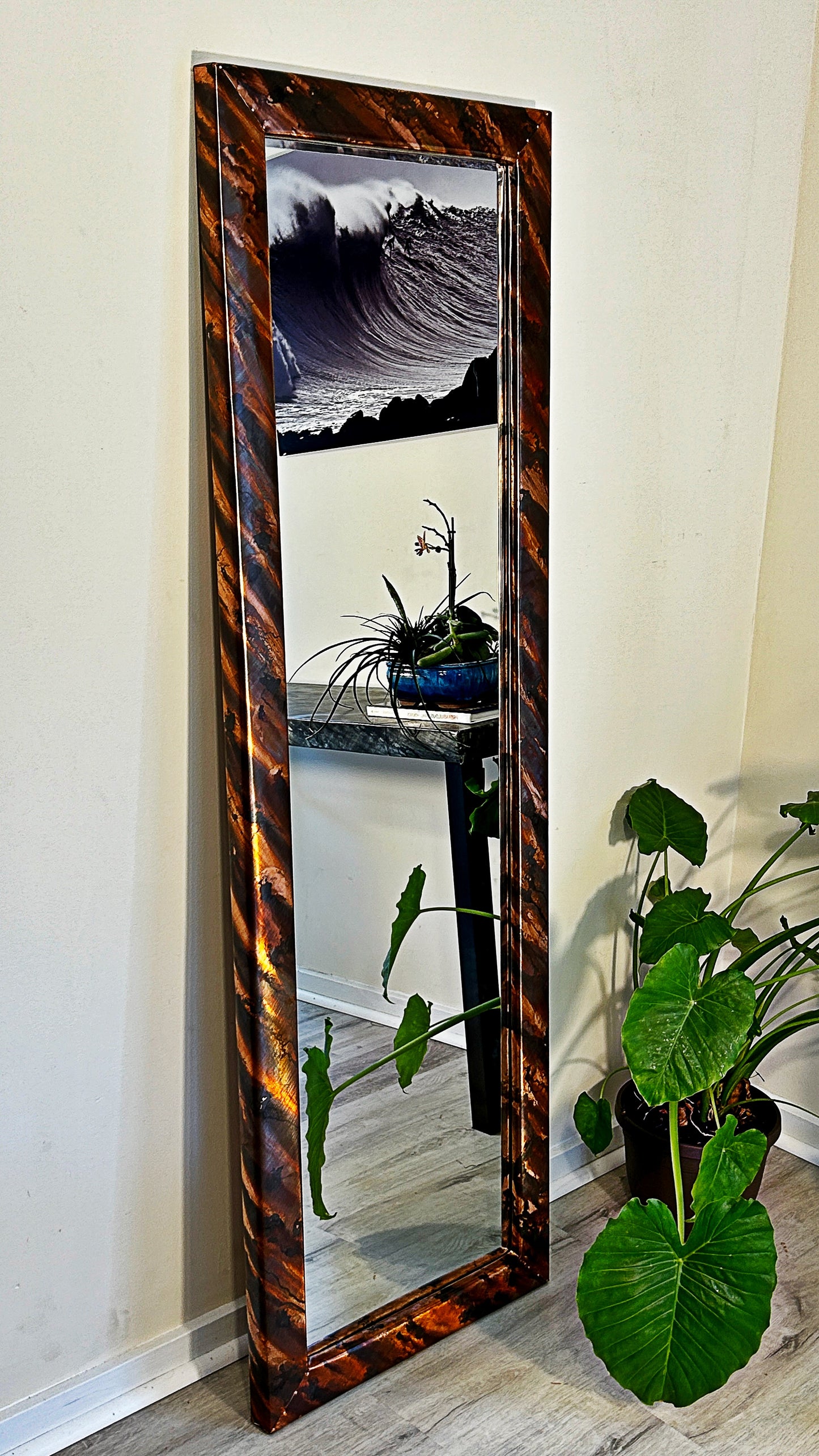 Full-Length Copper Mirror, Unique Full-Body Copper Vanity Mirror, Handcrafted Copper Decor