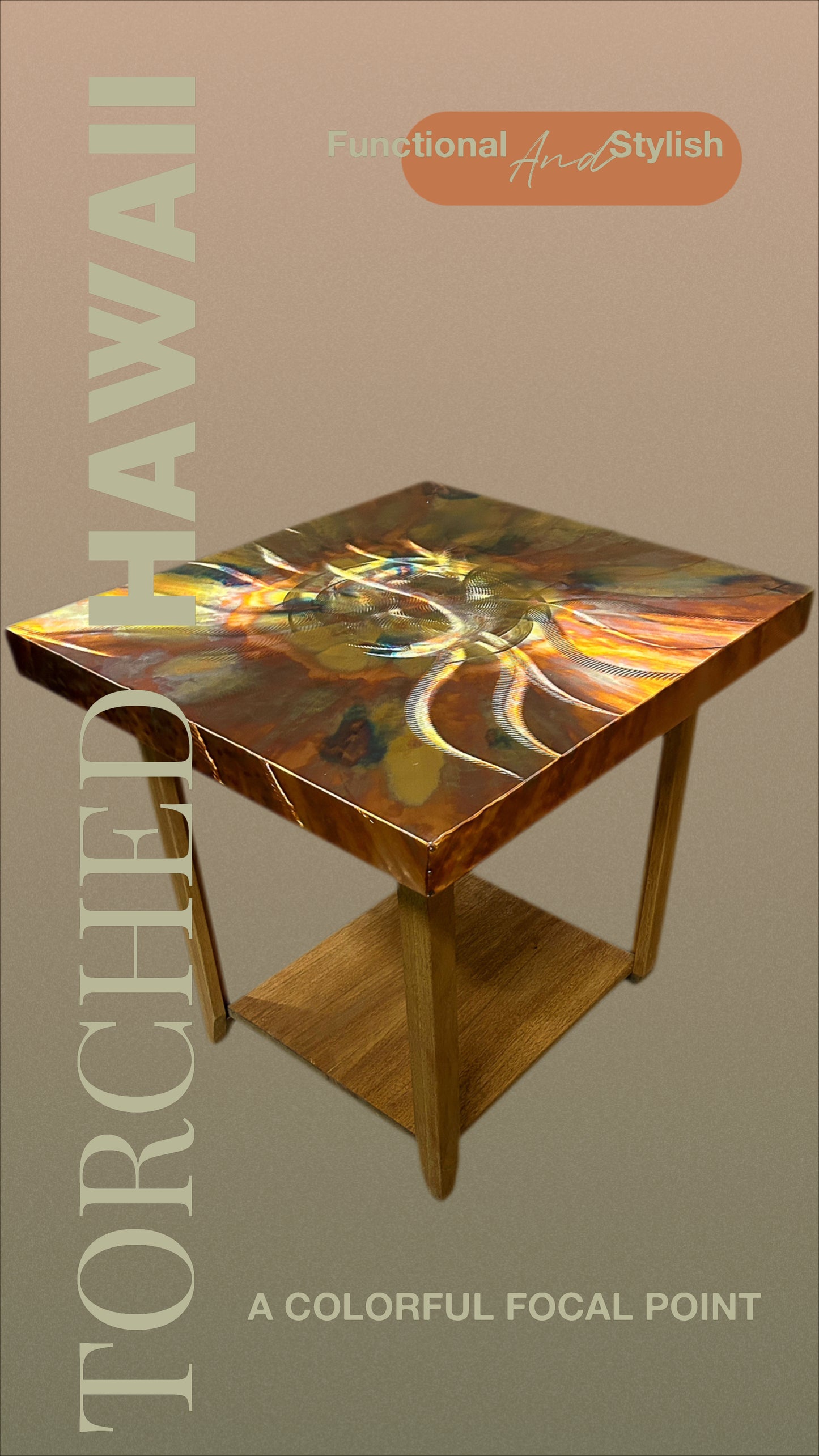 Modern Copper Side Table, Contemporary End Table, Unique Copper Decor, Abstract Metal Art, Luxury Furniture