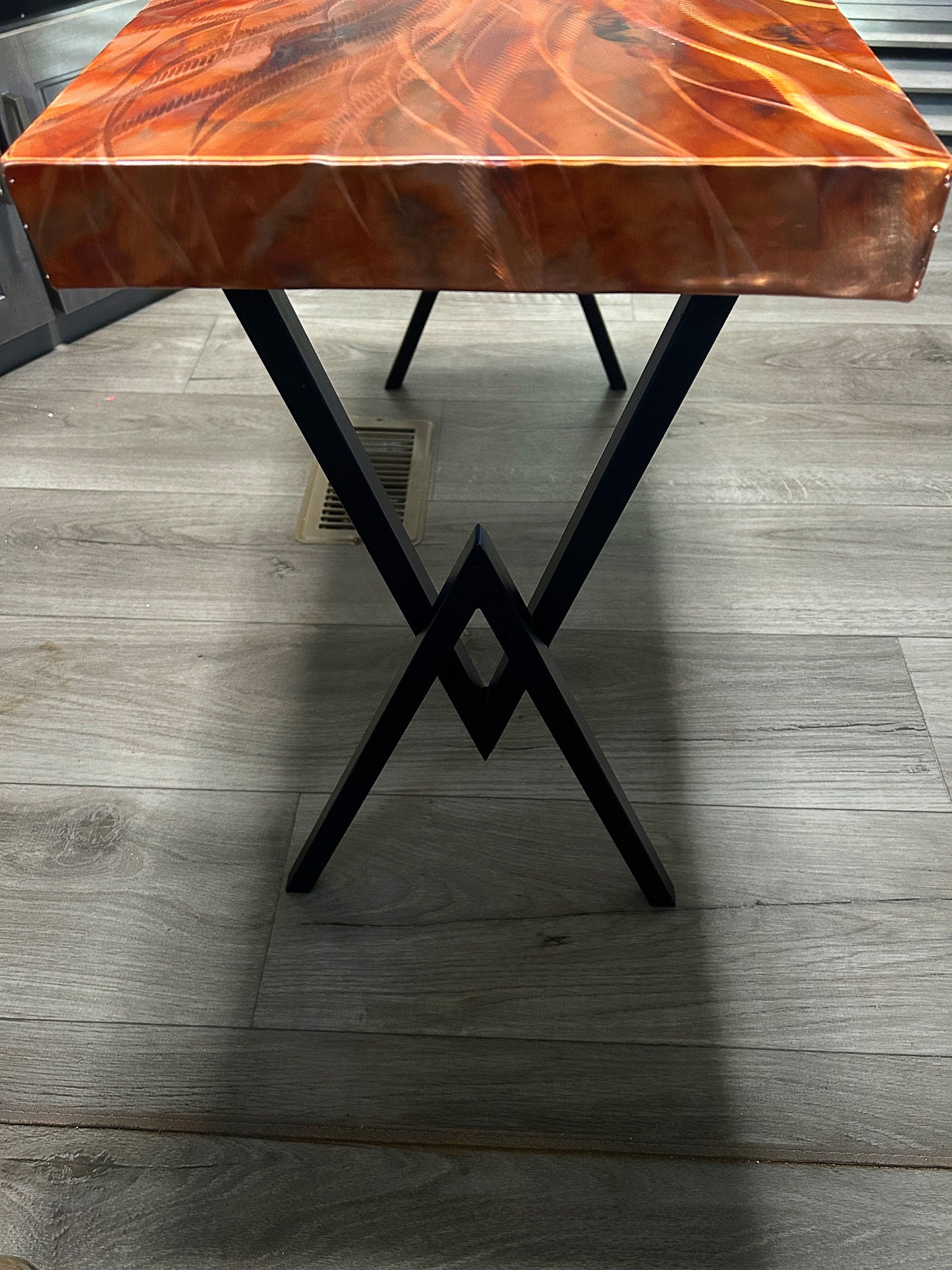 Copper and Steel Side Table