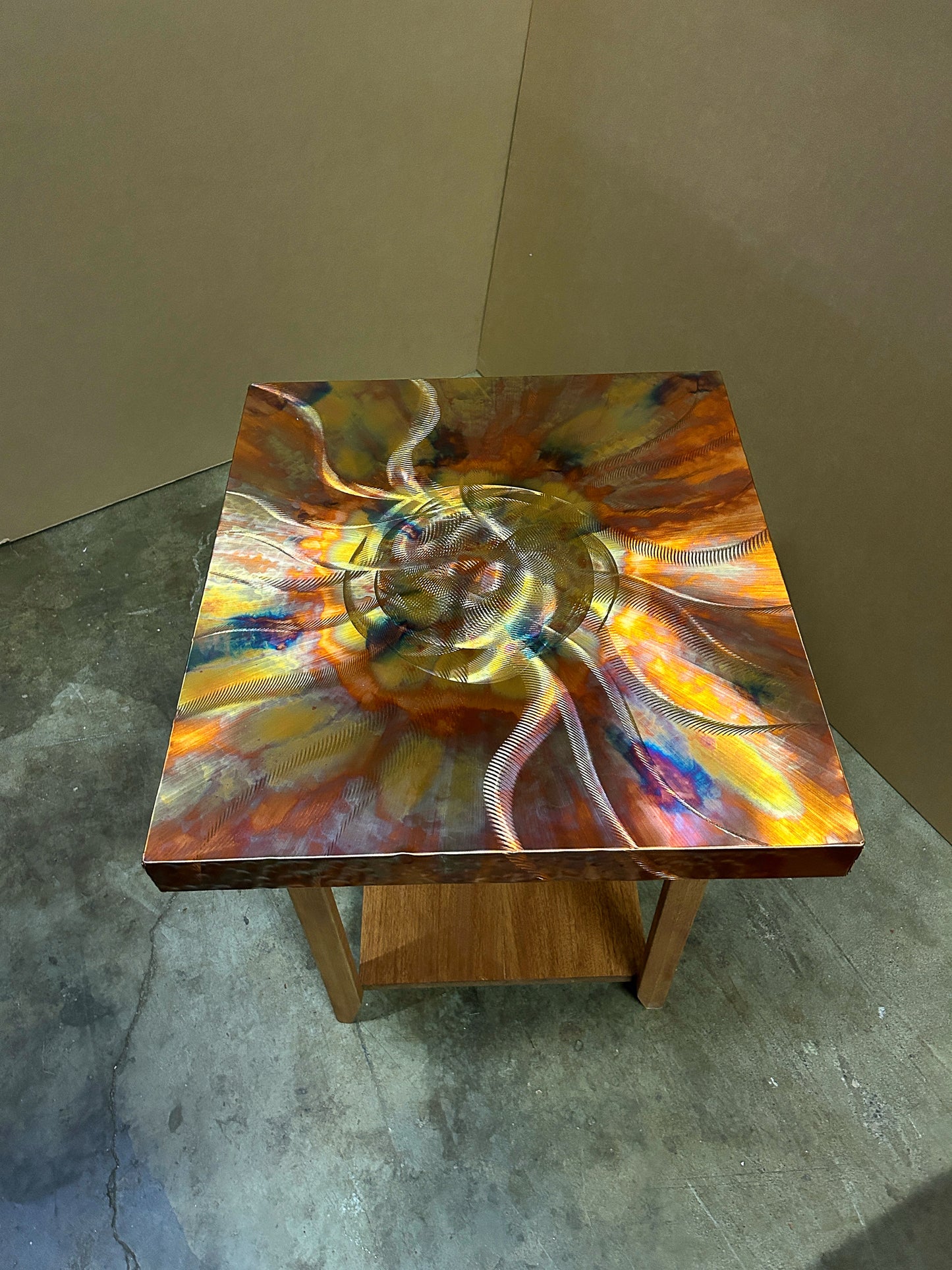 Modern Copper Side Table, Contemporary End Table, Unique Copper Decor, Abstract Metal Art, Luxury Furniture