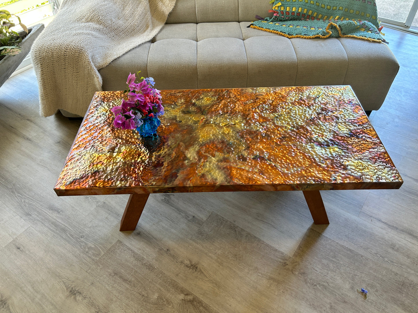 Hammered Copper Coffee Table
