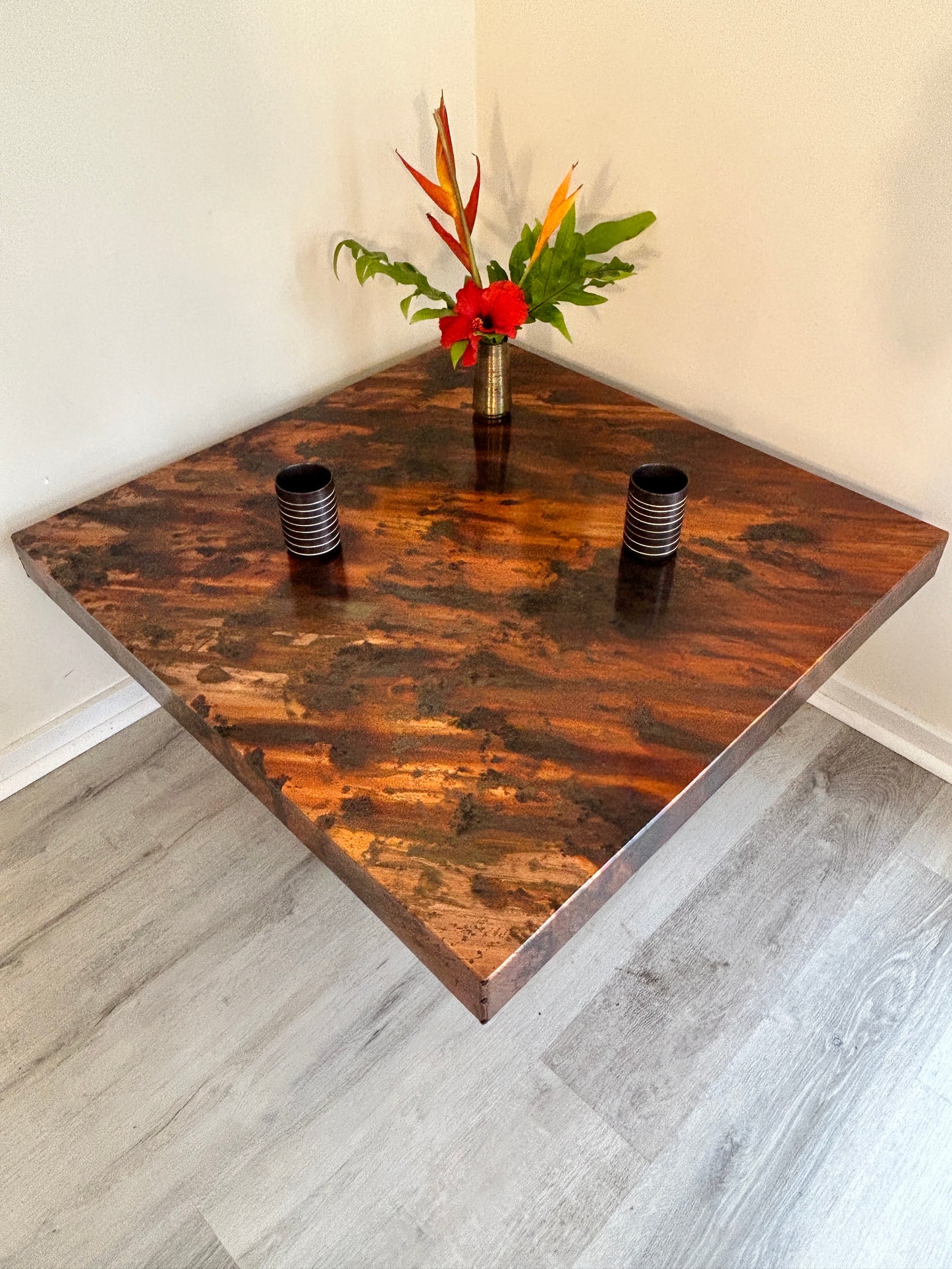 36” Square Copper Coffee Table