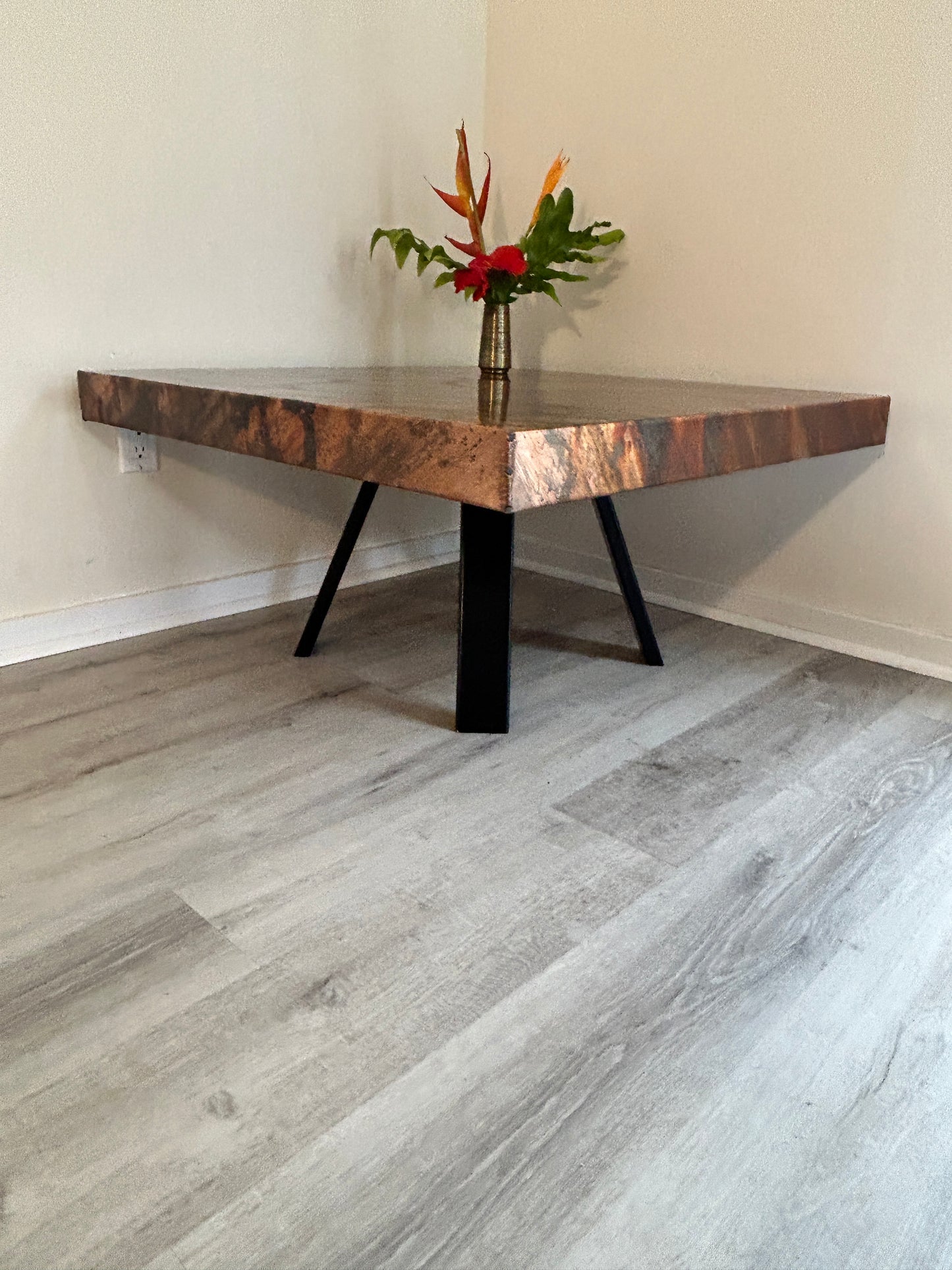 36” Square Copper Coffee Table