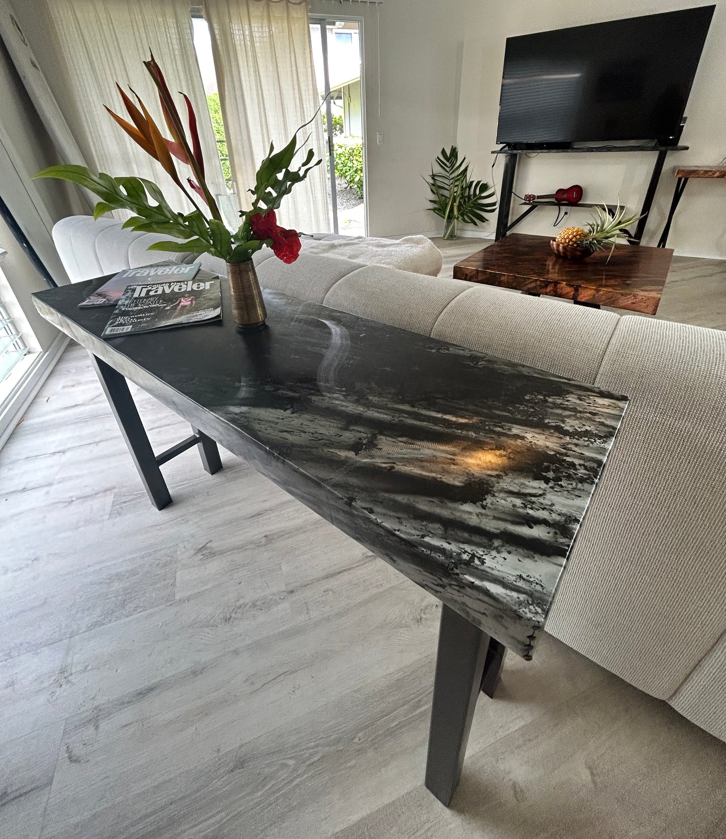 North Shore Sessions Large Console Table and Modern Mix of Zinc and Steel