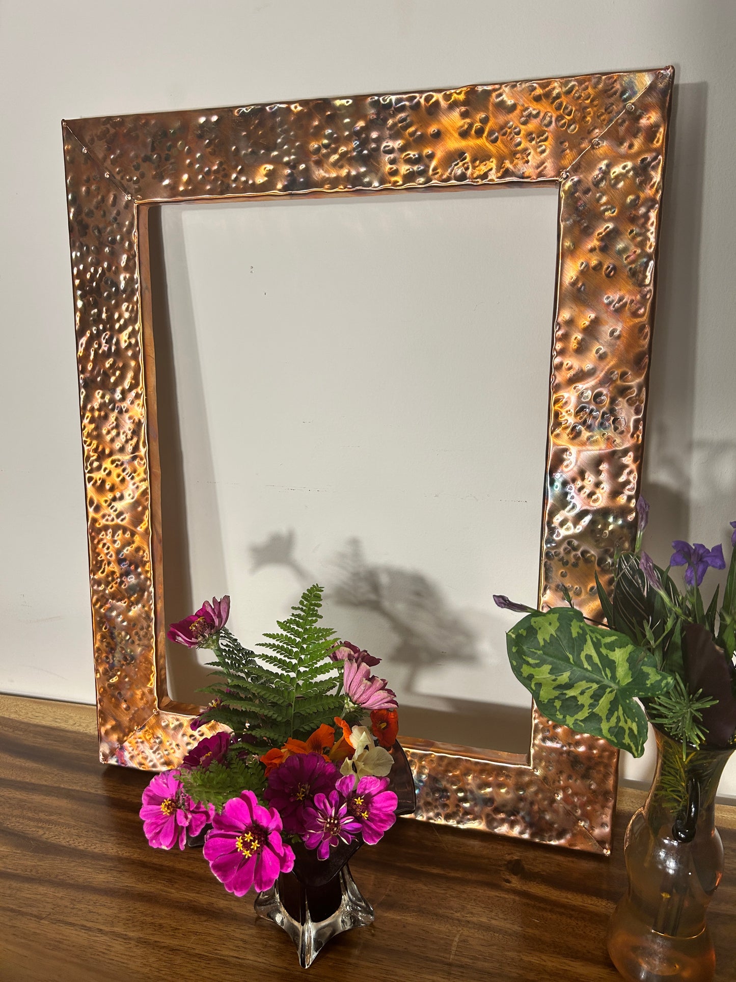 Quality Hammered Copper Mirror, Copper Vanity Mirror