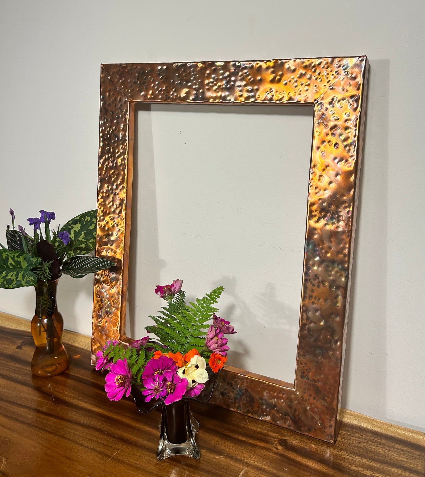 Quality Hammered Copper Mirror, Copper Vanity Mirror