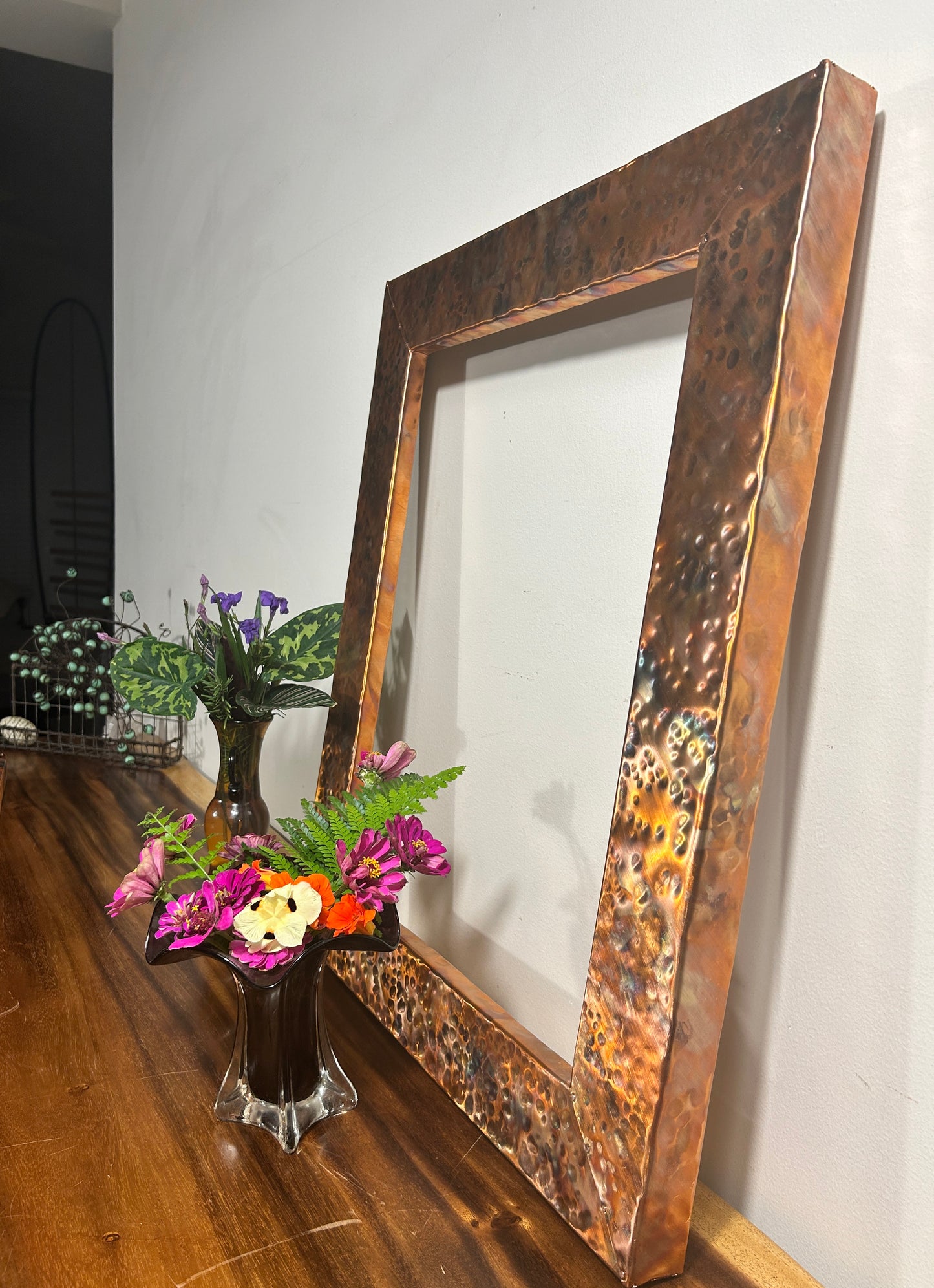 Quality Hammered Copper Mirror, Copper Vanity Mirror
