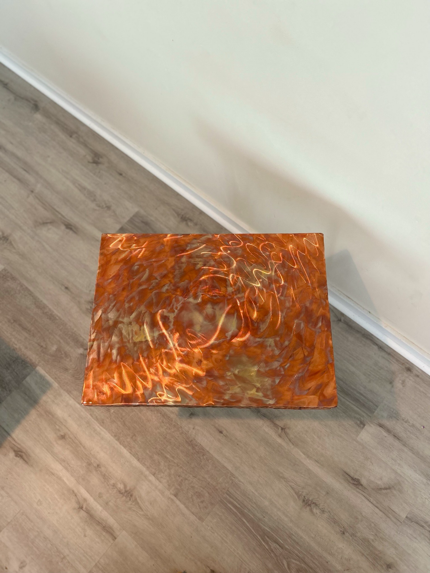 Copper Bedside Table Abstract Metal Art