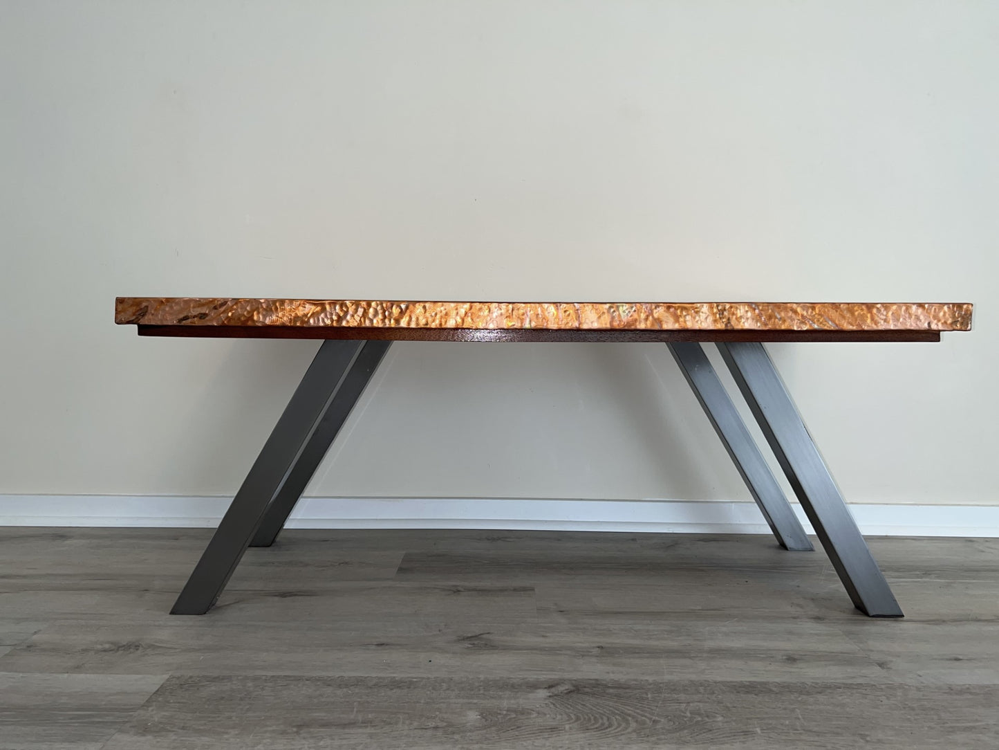 Waikiki Sunset Modern Flame-Painted Copper Coffee Table