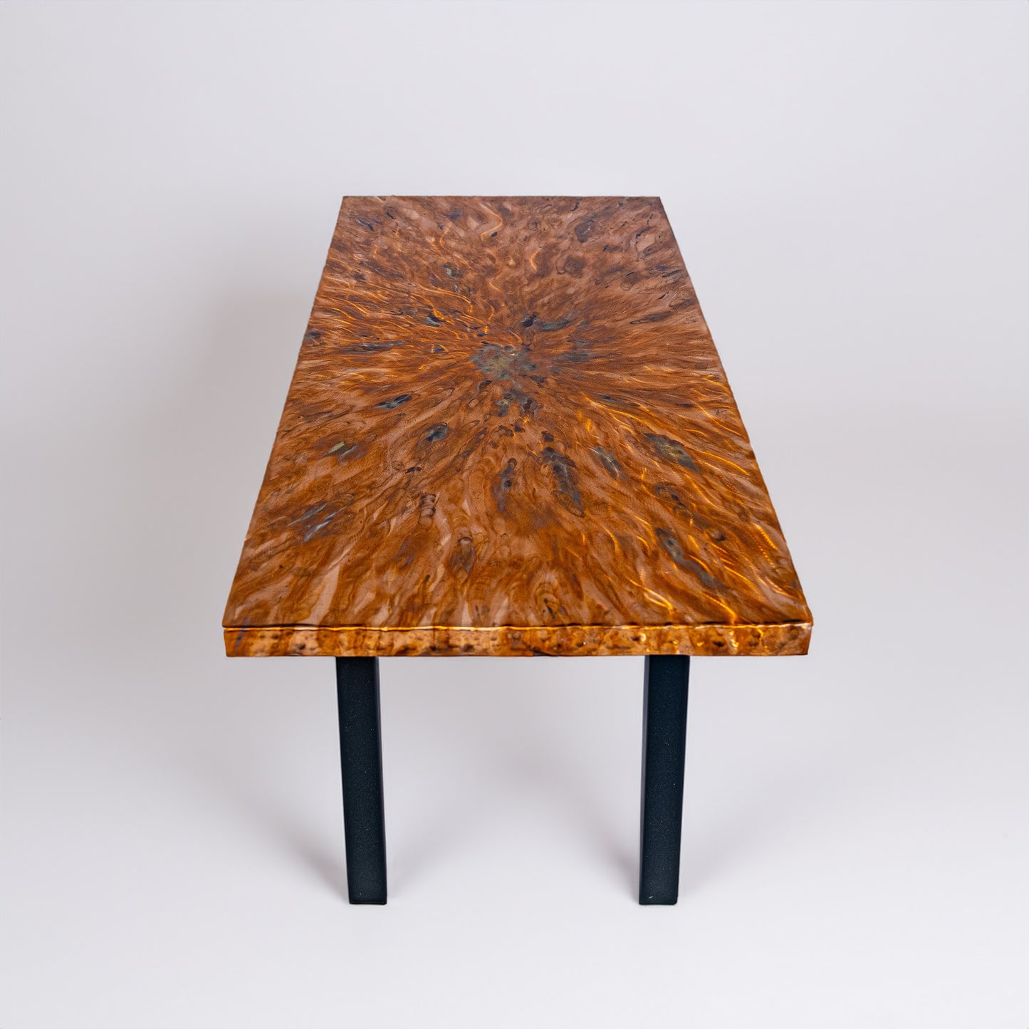 Waikiki Sunset Modern Flame-Painted Copper Coffee Table
