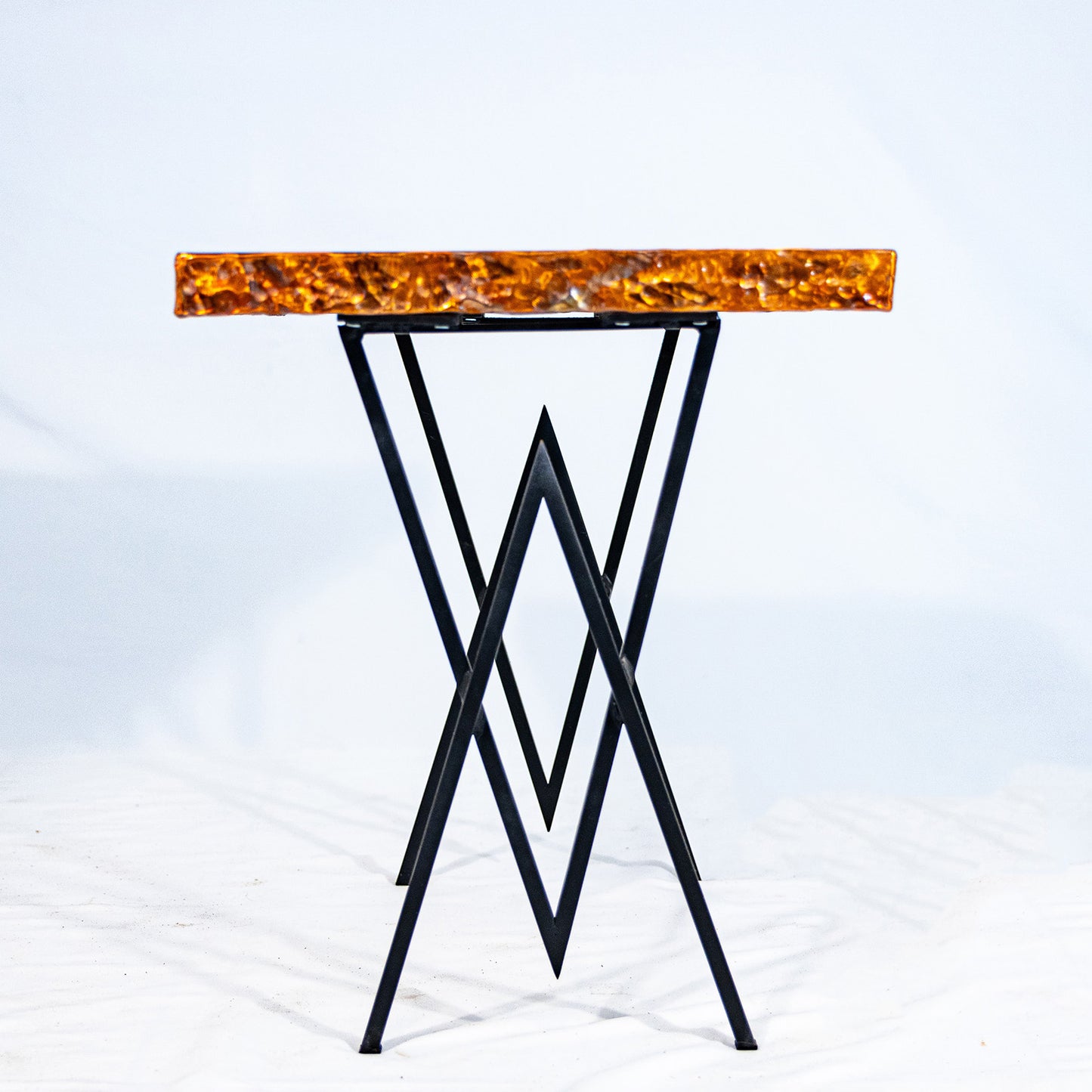 Copper Bedside Table Abstract Metal Art
