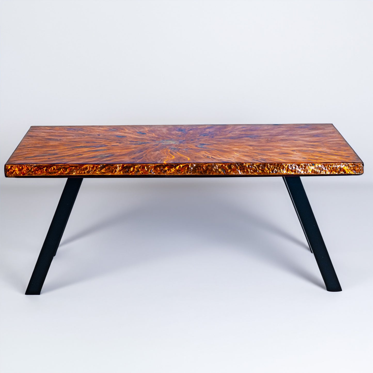Waikiki Sunset Modern Flame-Painted Copper Coffee Table