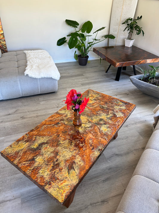 Hammered Copper Coffee Table