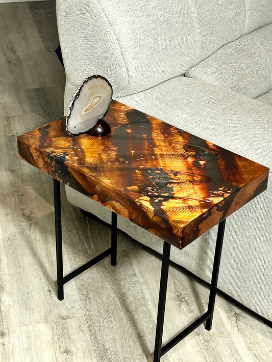 Copper End Table , Copper Bedside Table