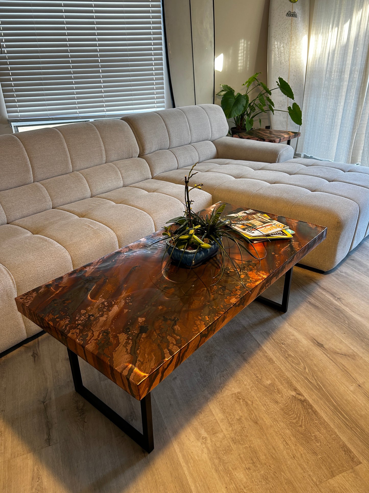 Large Handmade Copper Coffee Table