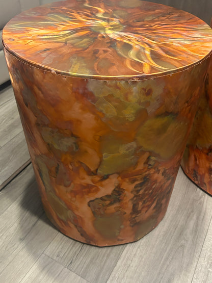 modern copper end table