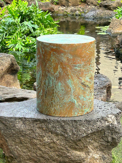 Modern Copper Drum, Copper Side Table, Contemporary Copper Accent Table