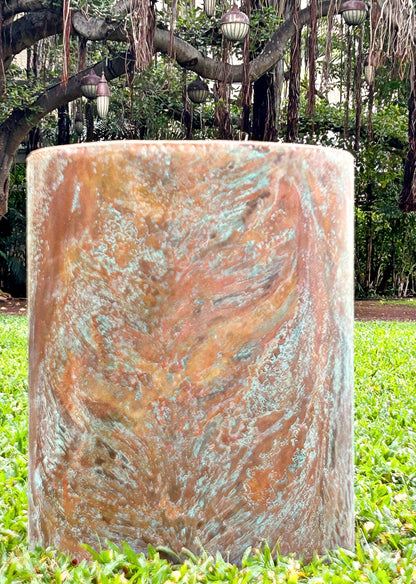 Modern Copper Drum, Copper Side Table, Contemporary Copper Accent Table