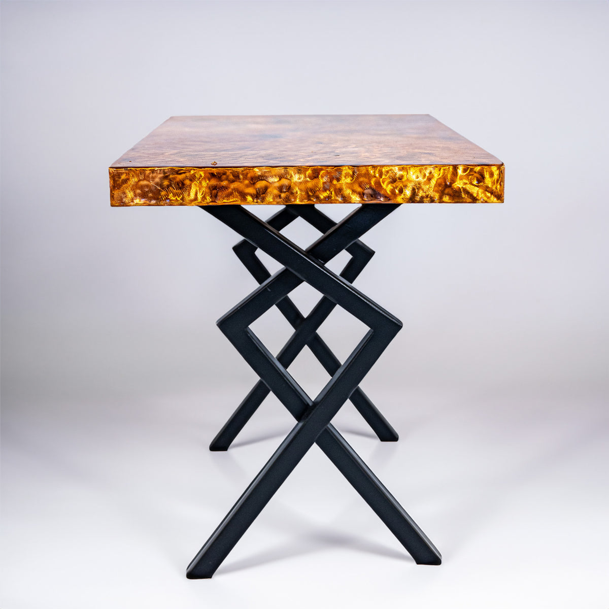 Hammered Copper Accent Table – Torched Hawaii